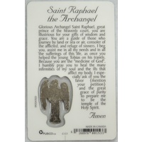 SAINT RAPHAEL, Window Prayer Card & Charm, 54 x 85mm, Inspirational Card