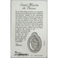 SAINT MARTIN DE PORRES, Window Prayer Card & Charm, 54 x 85mm, Inspirational Card
