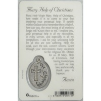 MARY HELP OF CHRISTIANS, Window Prayer Card & Charm, 54 x 85mm, Inspirational Card