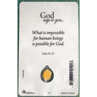 IT'S IMPOSSIBLE, Inspirational Card & Droplet Charm, 54mm x 85mm, An Inspirational Gift