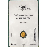 I'M ALONE, Inspirational Card & Droplet Charm, 54mm x 85mm Laminated