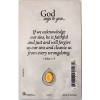 I DON'T DESERVE THE FORGIVENESS, Inspirational Card & Droplet Charm, 54mm x 85mm Laminated