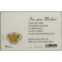FOR YOU, MOTHER, Inspirational Card & Charm, 54mm x 85mm, Inspirational Gift