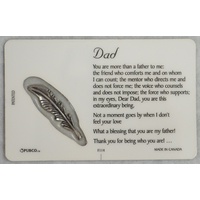 FOR YOU, DAD, Inspirational Card & Charm, 54mm x 85mm, Inspirational Gift