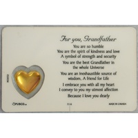 FOR YOU, GRANDFATHER, Inspirational Card & Charm, 54mm x 85mm, Inspirational Gift