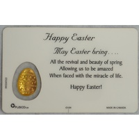 HAPPY EASTER, Inspirational Card & Heart Charm, 54mm x 85mm, Inspirational Gift, Card Made in Canada.