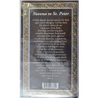 Pewter Saint Peter Medal Pendant, 17 x 24mm Oval, Stainless Steel Chain & Biography