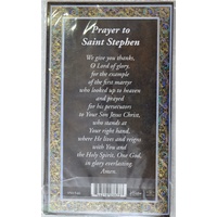 Pewter Saint Stephen Medal Pendant, 17 x 24mm Oval, Stainless Steel Chain & Biography