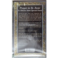 Pewter Saint Anne Medal Pendant, 17 x 24mm Oval, Stainless Steel Chain & Biography