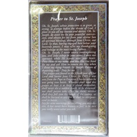 Pewter Saint Joseph Medal Pendant, 17 x 24mm Oval, Stainless Steel Chain & Biography