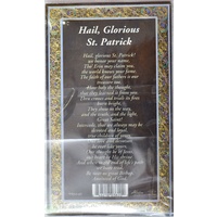 Pewter Saint Patrick Medal Pendant, 17 x 24mm Oval, Stainless Steel Chain & Biography