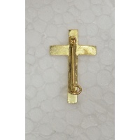Priest Lapel Pin, Cross, 17mm x 25mm, Quality Made in Italy, Gold Tone Finish