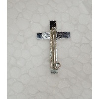 Priest Lapel Pin, Cross 17mm x 25mm, Quality Made in Italy, Silver Tone Finish