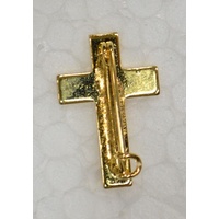 Priest Lapel Pin Gilt Finish Crucifix, Cross 17mm x 25mm, A Quality item, Made in Italy
