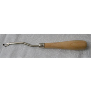 Addi Latch Rug Hook, Nickel Plated Hook, Wooden Handle, 165mm Long, Loose Pack