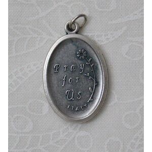 SACRED HEART OF JESUS Medal Pendant, SILVER TONE, 22mm x 15mm
