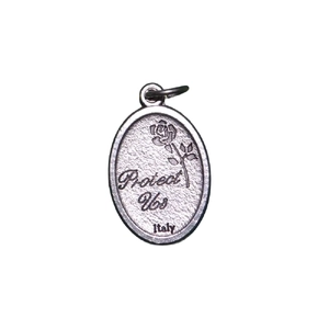 GUARDIAN ANGEL Medal Pendant, SILVER TONE, 22mm X 15mm, MADE IN ITALY