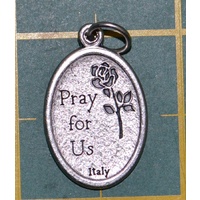 SAINT ANTHONY Medal Pendant, SILVER TONE, 22mm X 15mm, MADE IN ITALY