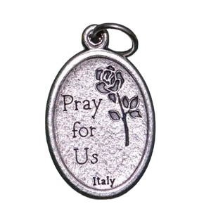 SAINT ANTHONY Medal Pendant, SILVER TONE, 22mm X 15mm, MADE IN ITALY