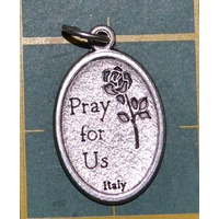 SAINT JOSEPH Medal Pendant, SILVER TONE, 22mm X 15mm, MADE IN ITALY
