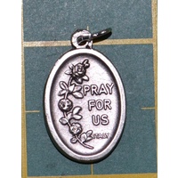 SAINT THERESA Medal Pendant, SILVER TONE, 22mm X 15mm, MADE IN ITALY