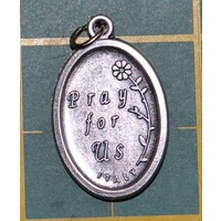 SAINT PATRICK Medal Pendant, SILVER TONE, 22mm X 15mm, MADE IN ITALY