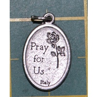 SAINT GERARD Medal Pendant, SILVER TONE, 22mm X 15mm, MADE IN ITALY