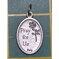 SAINT RITA Medal Pendant, SILVER TONE, 22mm X 15mm, MADE IN ITALY