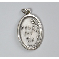 SAINT RITA Medal Pendant, SILVER TONE, 22mm X 15mm, MADE IN ITALY