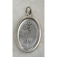 OUR LADY OF PERPETUAL HELP Medal Pendant, SILVER TONE, 22mm X 15mm, MADE IN ITALY