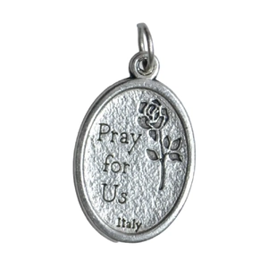 PADRE PIO Medal Pendant, SILVER TONE, 22mm X 15mm, MADE IN ITALY