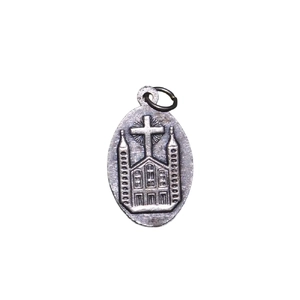 OUR LADY MADJUGORJE Medal Pendant, SILVER TONE, 22mm X 15mm, MADE IN ITALY
