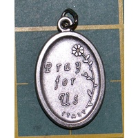 SAINT MARTIN DE PORRES Medal Pendant, SILVER TONE, 22mm X 15mm, MADE IN ITALY