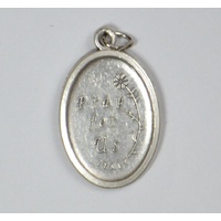 SAINT LUCY Medal Pendant, SILVER TONE, 22mm X 15mm, MADE IN ITALY