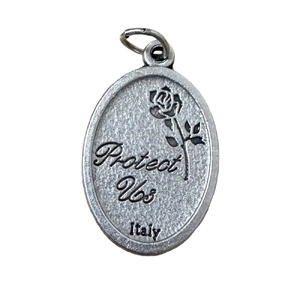 SAINT CHRISTOPHER Medal Pendant, SILVER TONE, 22mm X 15mm, MADE IN ITALY