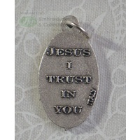 DEVINE MERCY Medal Pendant, Silver Tone, 22mm X 15mm, Made In Italy