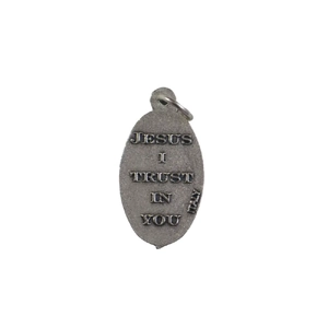 DEVINE MERCY Medal Pendant, Silver Tone, 22mm X 15mm, Made In Italy
