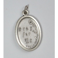 SAINT PETER Medal Pendant, SILVER TONE, 22mm X 15mm, MADE IN ITALY