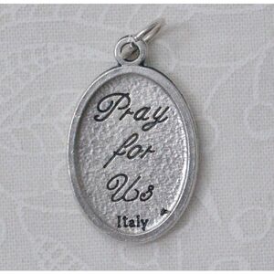 SAINT ROCCO Medal Pendant, SILVER TONE, 22mm x 15mm, MADE IN ITALY