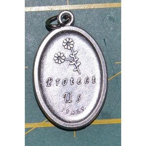 SAINT GABRIEL Medal Pendant, SILVER TONE, 22mm X 15mm, MADE IN ITALY