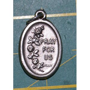 SAINT CECILY Medal Pendant, SILVER TONE, 22mm X 15mm, MADE IN ITALY