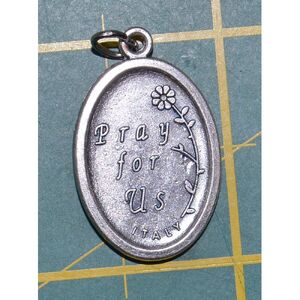 OUR LADY OF KNOCK Medal Pendant, SILVER TONE, 22mm X 15mm, MADE IN ITALY