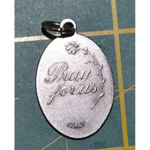 COSMA / DAMIANO Medal Pendant, SILVER TONE, 22 x 15mm, MADE IN ITALY