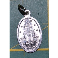 MIRACULOUS Medal Pendant, Oval 18 x 12mm, Silver Tone Aluminium, Quality Made In Italy.