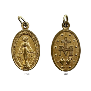 Miraculous Medal Pendant, 22 x 15mm Gold Tone, Made In Italy Quality