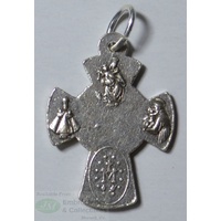 COMMUNION MEDAL CROSS 22mm x 17mm, Silver Tone