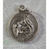 ST. MARY MACKILLOP Medal Pendant 16mm Diameter Silver Tone