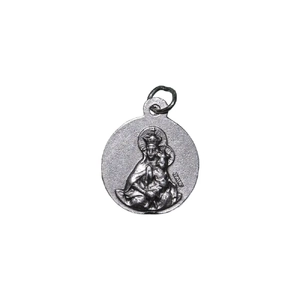 Scapular Round, Medal Pendant, Silver Tone, 19mm Diameter, Made In Italy