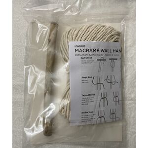 Birch Macrame Wall Hanging Kit, TASSELS & TWISTS, Ap. 13cm x 36cm, MWH016