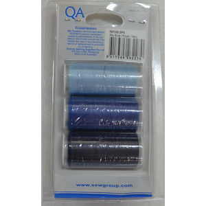 QA Thread 3 Spool x 500m Pack of All Purpose Sewing Thread BLUES